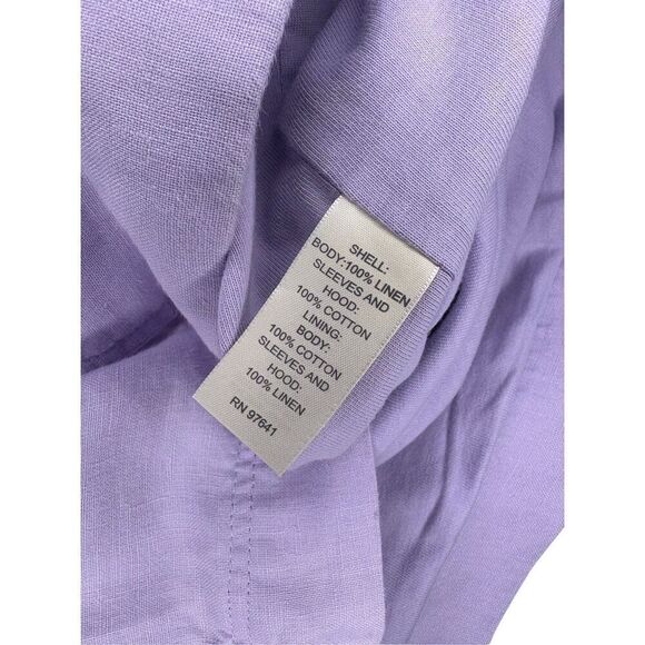 J. Jill 100% linen lavender hoodie- PL - Picture 4 of 7